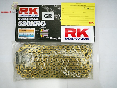 Bs4356 โซ่ RK GR520KR0-120L O-Ring สีทอง